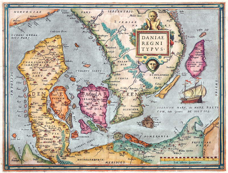 Denemarken en Zuid Zweden 1574 Ortelius